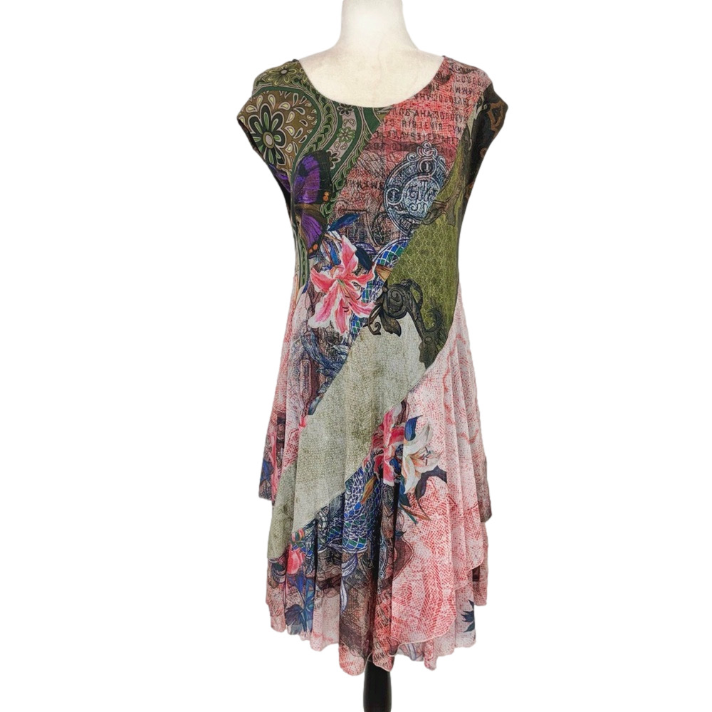 Desigual multi-print mesh dress